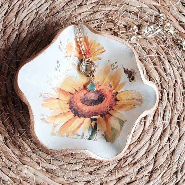 Sunflower Clay Trinket Dish