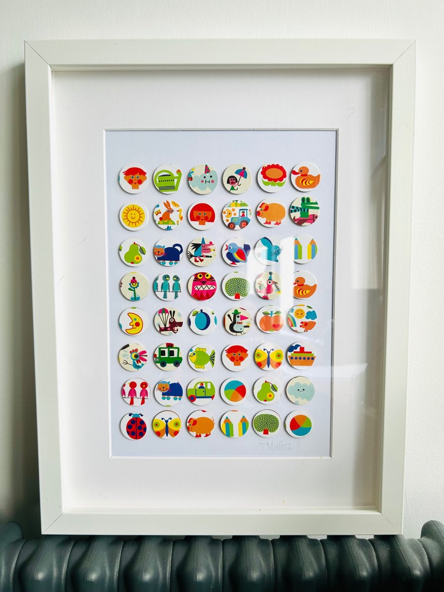 Retro Kids Circle Collage