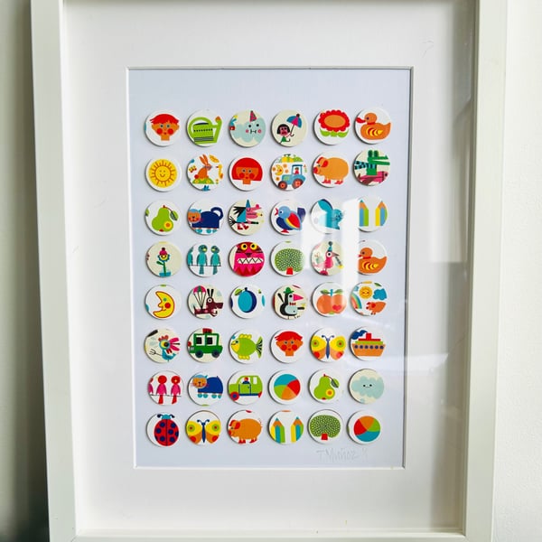 Retro Kids Circle Collage