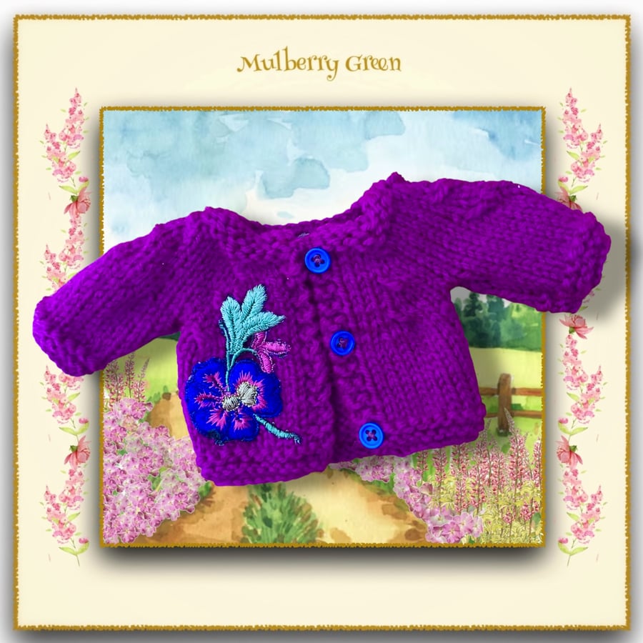  Embroidered Magenta Cardigan 