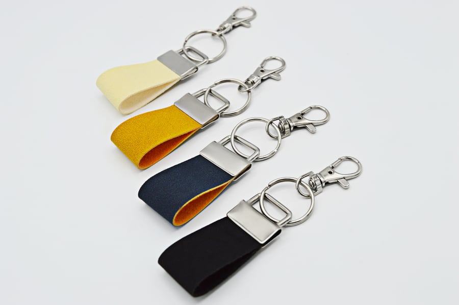 Small Faux Leather Lanyard Keyrings - Free Postage