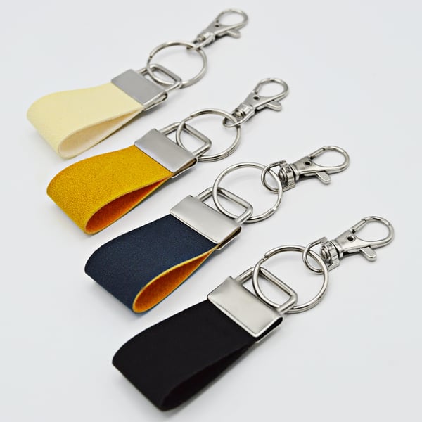 Small Faux Leather Lanyard Keyrings - Free Postage