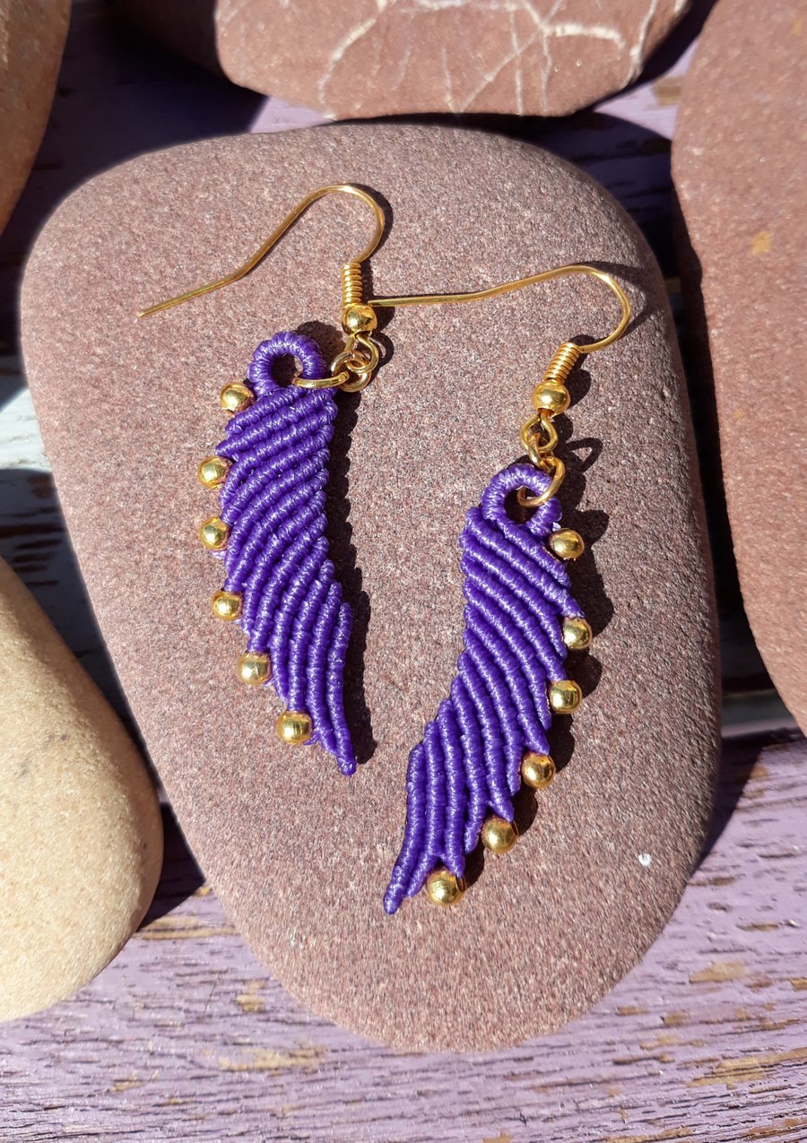 Macrame Angel Wing Earrings.