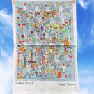 Cocktail Alphabet tea towel 100% organic cotton designed and made in the UK