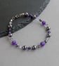 Royal Purple Beaded Jewellery Sets - Dark Amethyst Necklace, Bracelet & Earrings - Image 3