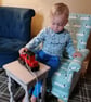 Kids Velvet Armchair Aqua Blue Children's Chair Accent Crushed Boys Girls Seat  - Image 8