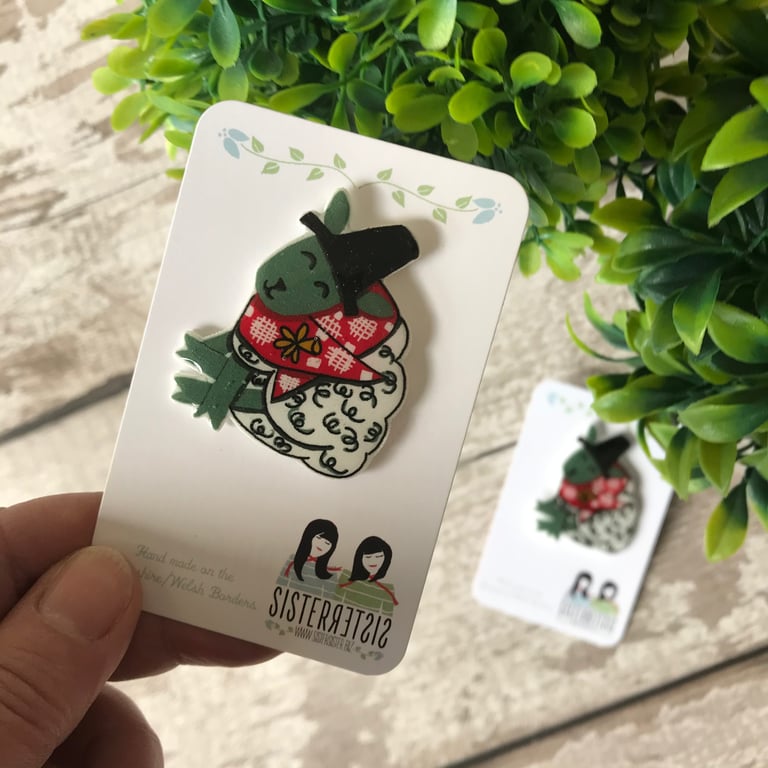 St David's Day Pin - Welsh Sheep - hand made Pin, Badge, Brooch