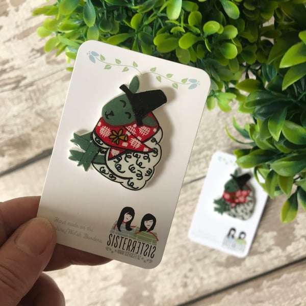 Welsh Sheep - hand made Pin, Badge, Brooch