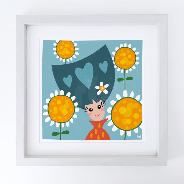 Walking Through Daisies, original Giclee print, perfectly imperfect 