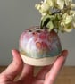 Handmade flower frog, Ikebana vase for fresh or dried flowers, pink vase 