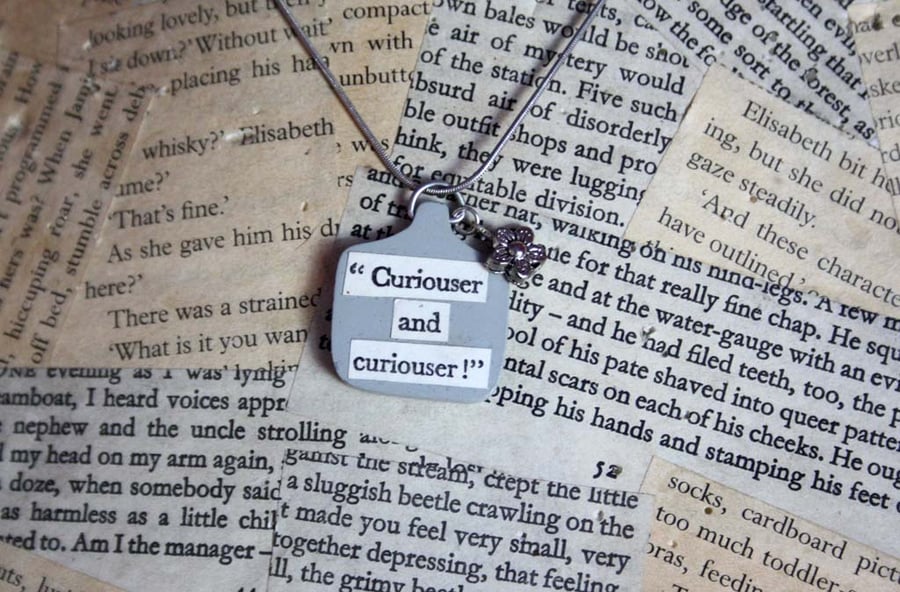 Alice In Wonderland Quote Necklace