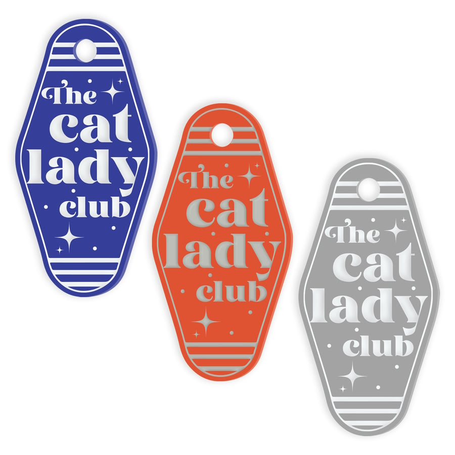 The Cat Lady Club Keyring, Star Design, Cat Lover Keyring, Gift For Cat Lover, A