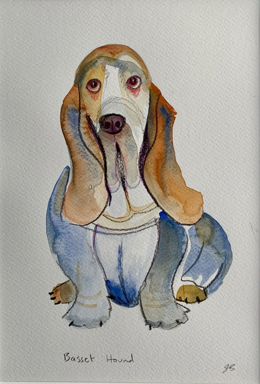 Basset hound dog original painting 