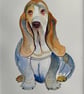 Basset hound dog original painting 