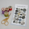 24 Grey Buttons - including vintage