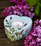 Lavender Tea Light Holder - Hand Painted - Image 2