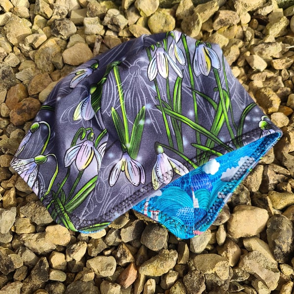 Reversable Bike Helmet Hat Child - Snowdrops & Boats