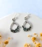 Teardrop Flower Earrings, Recycled Silver Earrings, Nature Inspired - Image 1