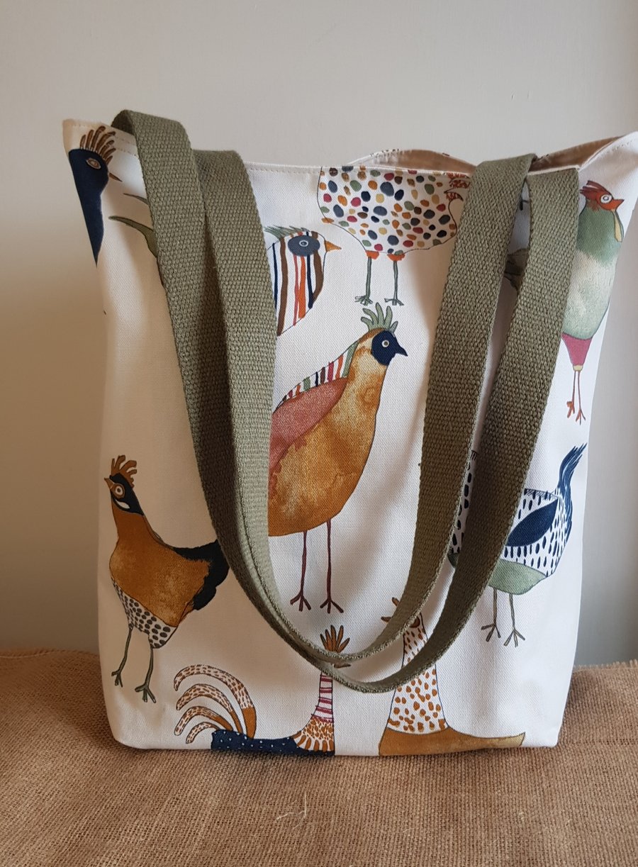 Tote bag: funky chickens 