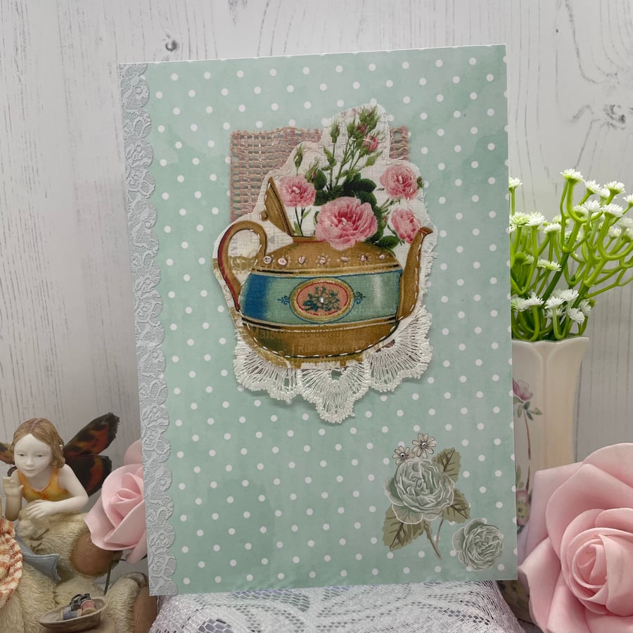 Tea Room - Afternoon Tea Greeting Card Design 4 by Carolee Crafts  PB3 0007
