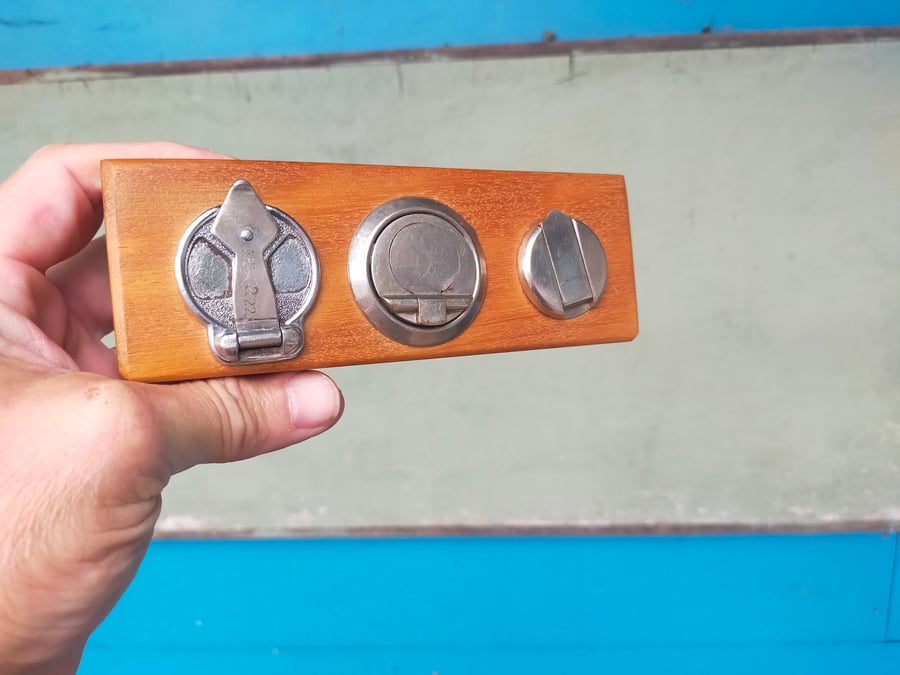 Vintage Tape Measure Key and Letter Rack 1