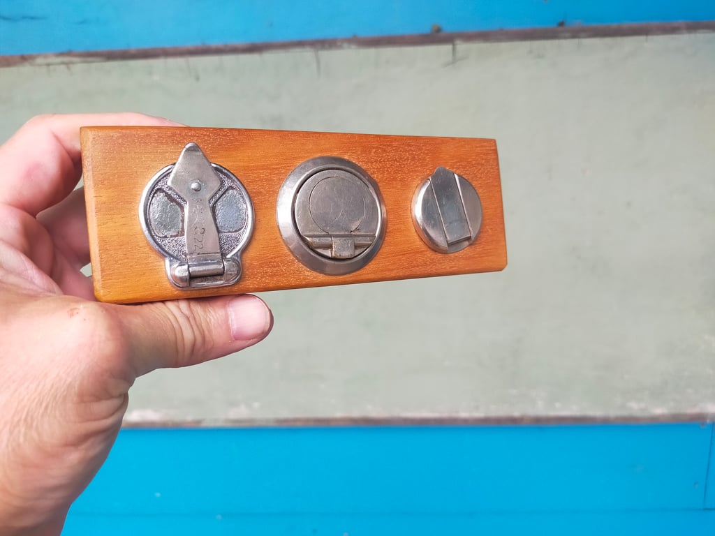 Vintage Tape Measure Key and Letter Rack 1