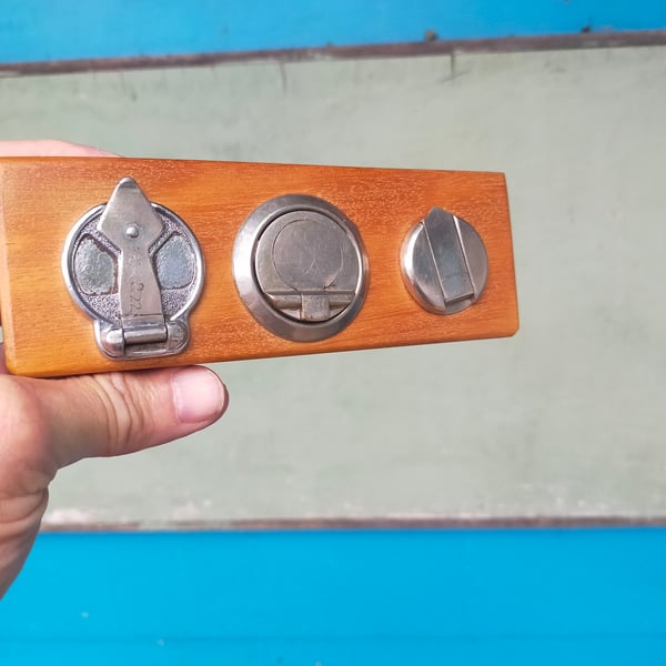 Vintage Tape Measure Key and Letter Rack 1