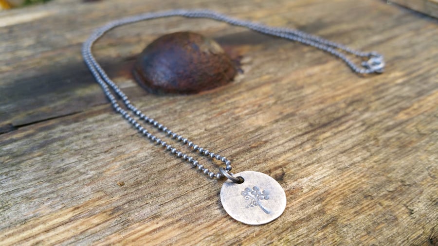 Tree of Life Necklace, Oxidized Sterling Silver Necklace, Silver Necklace