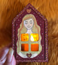 Painted wooden house box with nightlight "Love will light your way home"