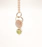 Rose Quartz and Prehnite Silver and Gold Pendant  - Image 4