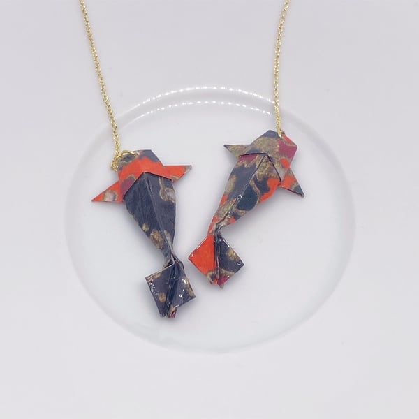 Origami Koi Fish Earrings, Fish Earrings, Handmade Earrings, Koi Fish Earrings