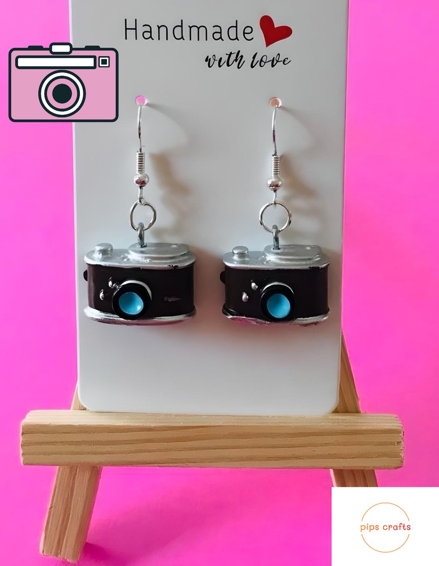 Fun Camera Novelty Earrings -  Quirky Jewellery Gift Idea, Photography Inspired 