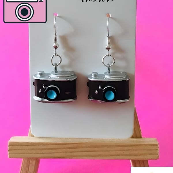 Fun Camera Novelty Earrings -  Quirky Jewellery Gift Idea, Photography Inspired 