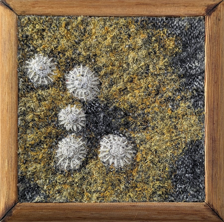 Coastal Dreams Textile Art: Maritime Sunburst III - FRAMED