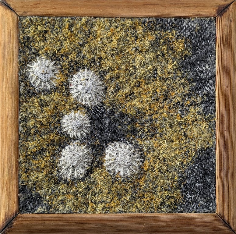 Coastal Dreams Textile Art: Maritime Sunburst III - FRAMED