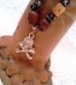 Skull & Crossbones Pendant on a Purple Bead and Skull Bead Necklace, Halloween - Image 7