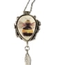 Bee Pattern - Broken China Pendant Necklace - Boho Style - Image 10