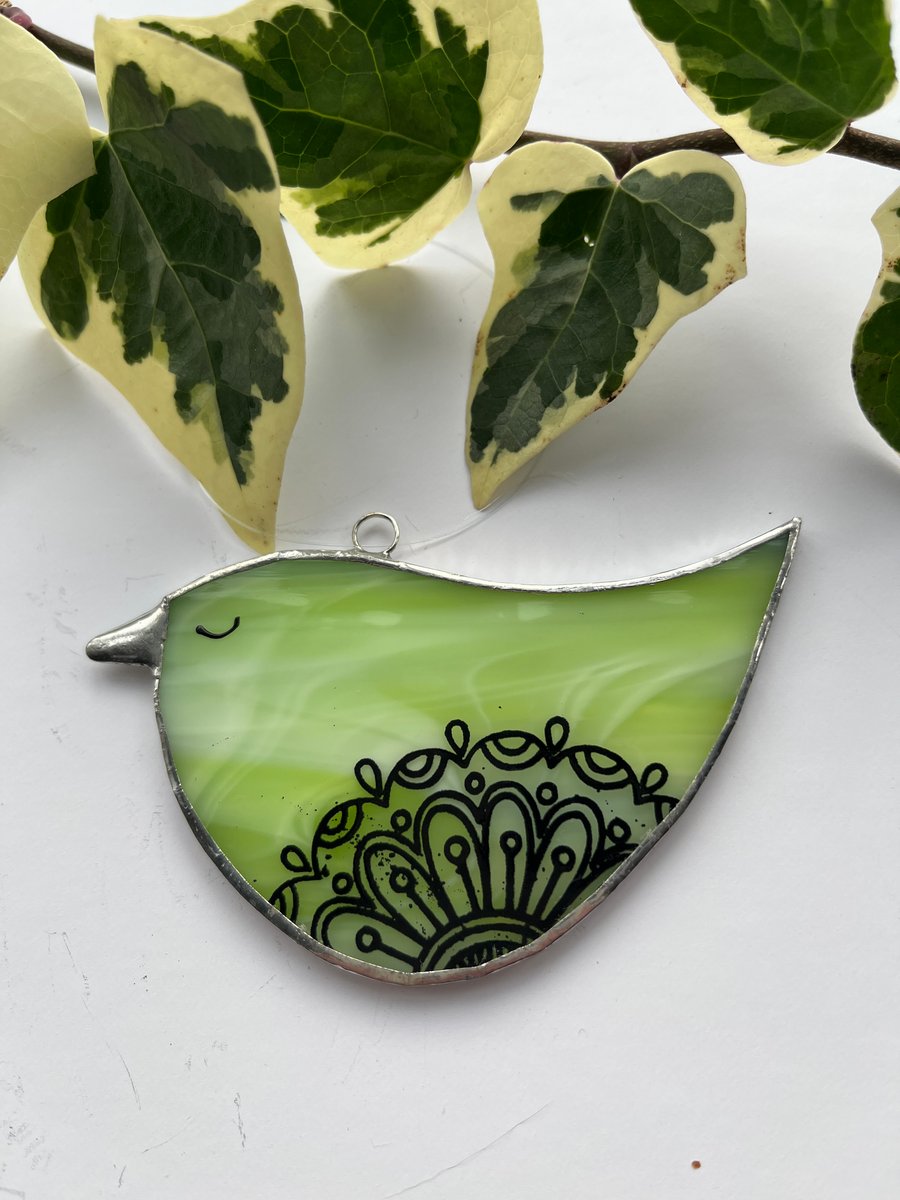 Stained Glass Bird suncatcher decoration