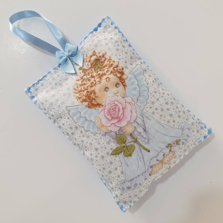 Little Angel with Pink Rose: English Lavender Sachet