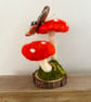 Needle felted butterfly and toadstool indoor decoration  - Image 5