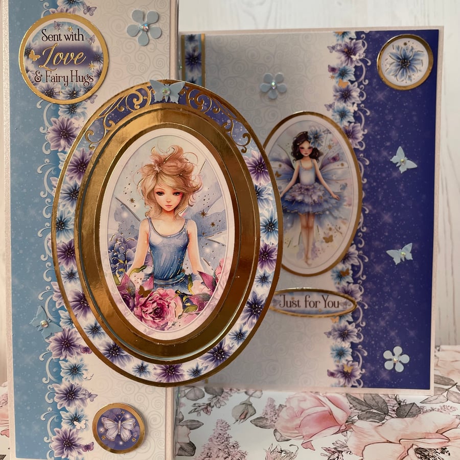 Greeting Card Fairy Hugs by Carolee Crafts PB4 - 0017