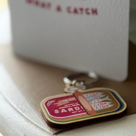 What A Catch Sardine Keyring and card set (QM245)