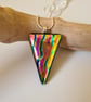 Metallic, triangular fused glass pendant - Image 1