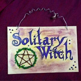 Solitary Witch Hanging sign