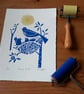 Birds Nest, Limited Edition Linocut, Original Print by Giuliana Lazzerini - Image 9