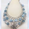 Aquamarine Starfish charm bracelet