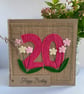 20th Handmade Birthday Card from felt. Keepsake Card. Textile card. - Image 2