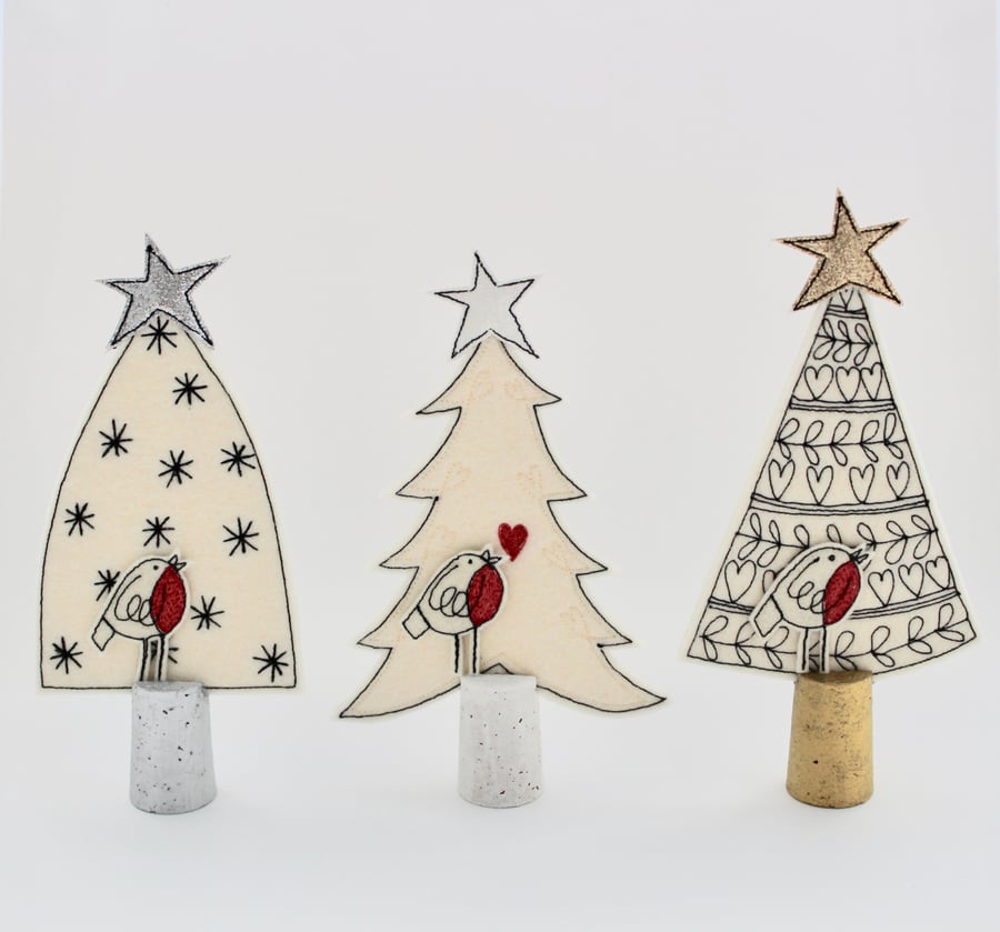Wool Felt Christmas Trees 