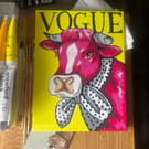 Hand made Vogue Cow Painting