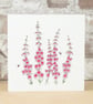 Card Foxglove Floral Card Garden Blank - Image 1